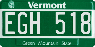 VT license plate EGH518