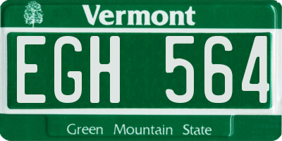 VT license plate EGH564