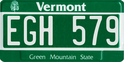 VT license plate EGH579