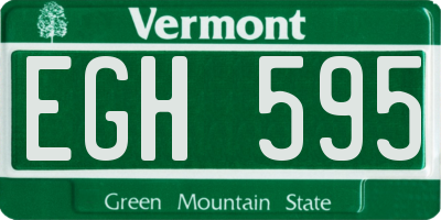 VT license plate EGH595