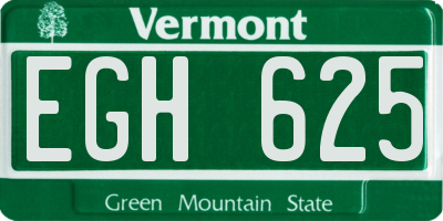 VT license plate EGH625