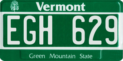 VT license plate EGH629