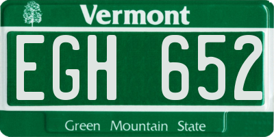VT license plate EGH652
