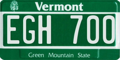 VT license plate EGH700