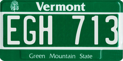 VT license plate EGH713