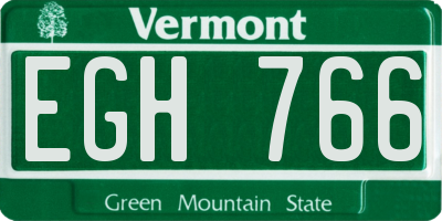 VT license plate EGH766