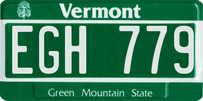 VT license plate EGH779