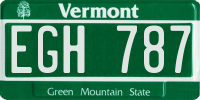 VT license plate EGH787
