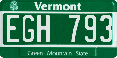 VT license plate EGH793