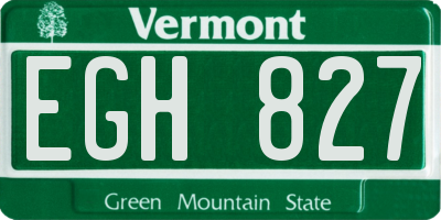 VT license plate EGH827