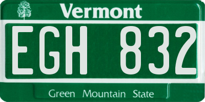 VT license plate EGH832