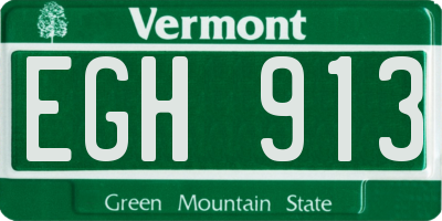 VT license plate EGH913