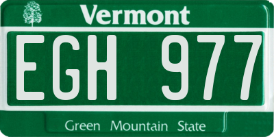 VT license plate EGH977