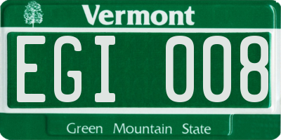 VT license plate EGI008