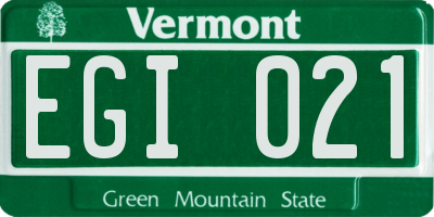 VT license plate EGI021