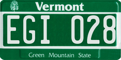 VT license plate EGI028