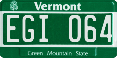 VT license plate EGI064
