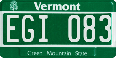 VT license plate EGI083