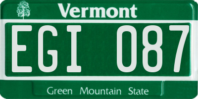 VT license plate EGI087