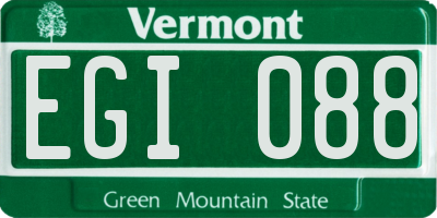 VT license plate EGI088