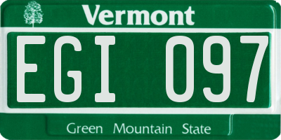 VT license plate EGI097