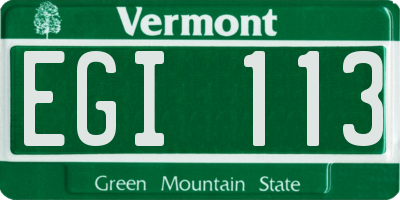 VT license plate EGI113