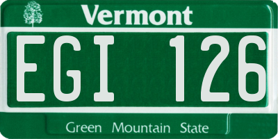 VT license plate EGI126
