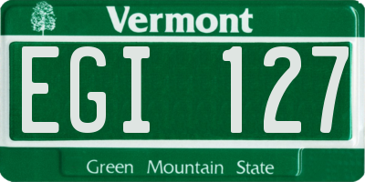 VT license plate EGI127