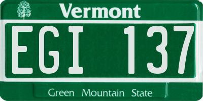 VT license plate EGI137