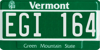 VT license plate EGI164