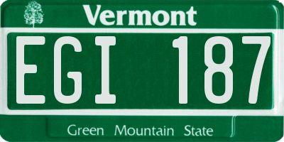 VT license plate EGI187