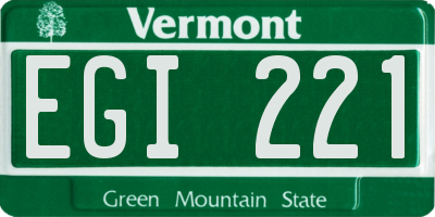 VT license plate EGI221