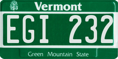 VT license plate EGI232