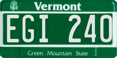 VT license plate EGI240