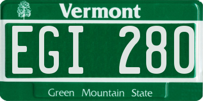 VT license plate EGI280