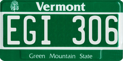 VT license plate EGI306