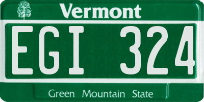 VT license plate EGI324