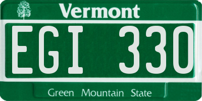 VT license plate EGI330