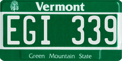 VT license plate EGI339