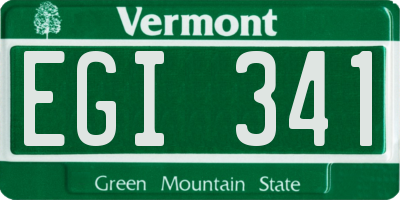 VT license plate EGI341