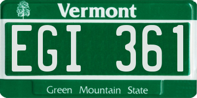 VT license plate EGI361