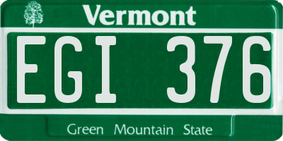 VT license plate EGI376