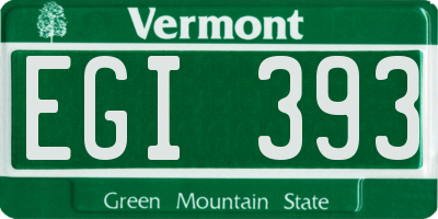 VT license plate EGI393
