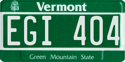 VT license plate EGI404