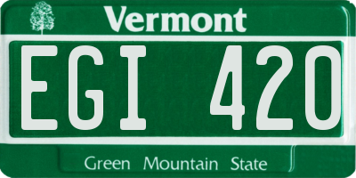 VT license plate EGI420