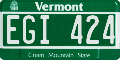 VT license plate EGI424