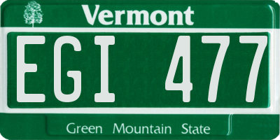 VT license plate EGI477