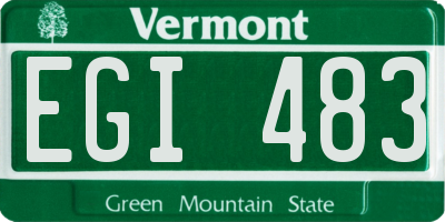 VT license plate EGI483