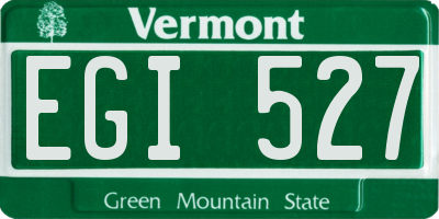VT license plate EGI527