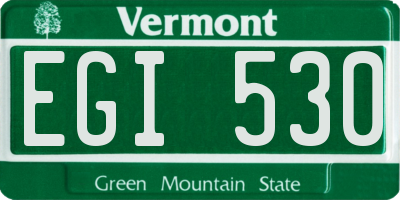 VT license plate EGI530